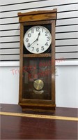 New Haven Clock Company Wall Clock & key 42 1/2