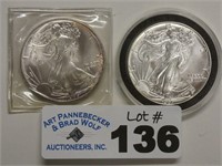 1987 & 1986 American Eagle Silver Dollars