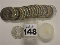 $10 Roll of Silver Franklin Half Dollars