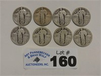 (8) Standing Liberty Silver Quarters