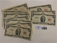 (20) Series 1953 Red Seal $2.00 Bills