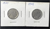 1927 and 1929 Buffalo Nickels