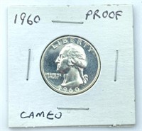 1960 Washington Quarter Proof, Cameo