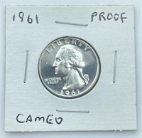 1961 Washington Quarter Proof, Cameo