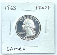 1963 Washing Quarter Proof, Cameo