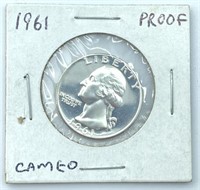 1961 Washington Quarter Proof, Cameo