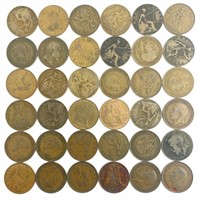(36) Great Britain One Penny Coins