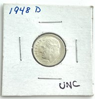 1948-D Dime, Uncirculated, Silver