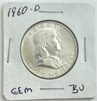 1960-D Franklin Half Dollar GEM BU
