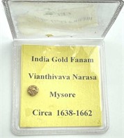 India Gold Fanam Circa 1638-1662