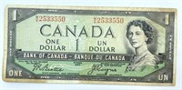 1954 Canadian One Dollar Bank Note