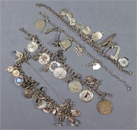 (4) Sterling Silver Charm Bracelets