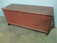 RED PAINT BLANKET BOX W/SNIPE HINGES 16 X 46 X 22