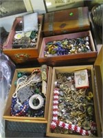 5 JEWELRY BOXES W/CONTENTS