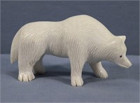 Carved Alabaster Bear by Sammy Smith