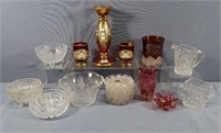 Vintage Ruby & Clear Glass