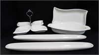 5 WHITE SERVING TRAYS
