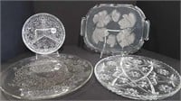 4 GLASS SERVING TRAYS