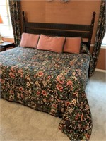 Mediterranean Style Carved King Size Bed