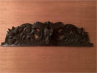 English Hand Carved Oak Over Door Pediment