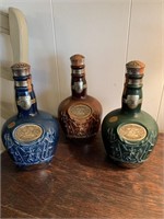 English Spode Chivas Royal Salute Scotch Bottles