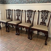 Four Vintage Chippendale Style Mahogany Chairs