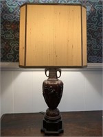Vintage Metal Table Lamp with Bird Motif.