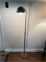 Vintage Clamshell Adjustable Brass Floor Lamp