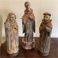 Carved Wood Statues, San Martin, Fatima & Christ