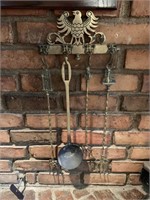 Brass Toasting Forks and Ladle on hanger