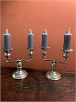 Pair of Kiik Pewter 2 Arm Candle Holders