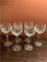 Set of 6 Waterford Crystal Wine Stems