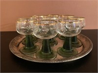 Wine goblets & serving tray