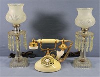 Pr. Buffet Lamps + Rotary Phone