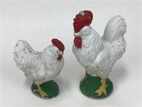 Pair of Concrete 9" Chickens