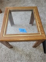 Glass Top End Table 22"x24"x19"