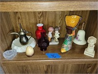 Assorted Glassware & Figurines Boot, Teapot, Etc