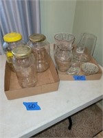 Large Jars & Vases w/ Clear Glasses