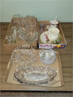 Clear Glass & Assorted Glassware Candle Holders