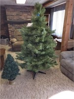 2 Artificial Christmas Trees 6' & 30" Tall