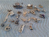 LARGE LOT OF PEWTER FIGURINES