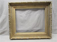 LARGE GOLD GESSO & WOOD PICTURE FRAME:
