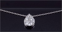 14KT White Gold 0.25ctw Diamond Pendant with Chain