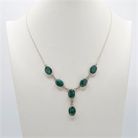 Ladies Beautiful 47.5 Ct Natural Emerald Necklace