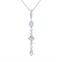 18KT White Gold 1.00ctw Diamond Pendant with Chain