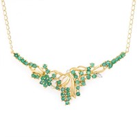 Plated 18KT Yellow Gold 2.55ctw Emerald and Diamon