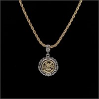 Mens 14 Kt Gold Plated 50 Peso Pendant