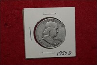 1950-D Silver Franklin Half Dollar