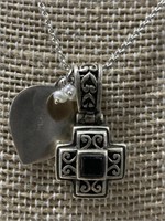 Sterling Silver Reversible Cross Necklace and