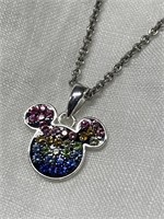 Disney Sterling Silver Mickey Mouse Necklace